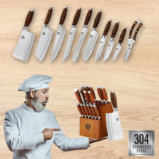 AlloyEdge™ Premium Steel Knife Set (17 pcs)